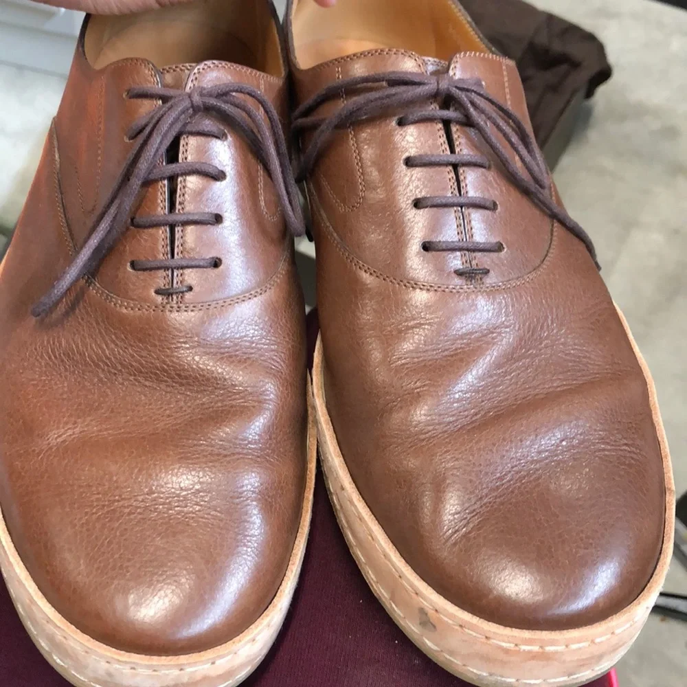 Gucci Brown Leather Men's Athletic Oxford Shoes